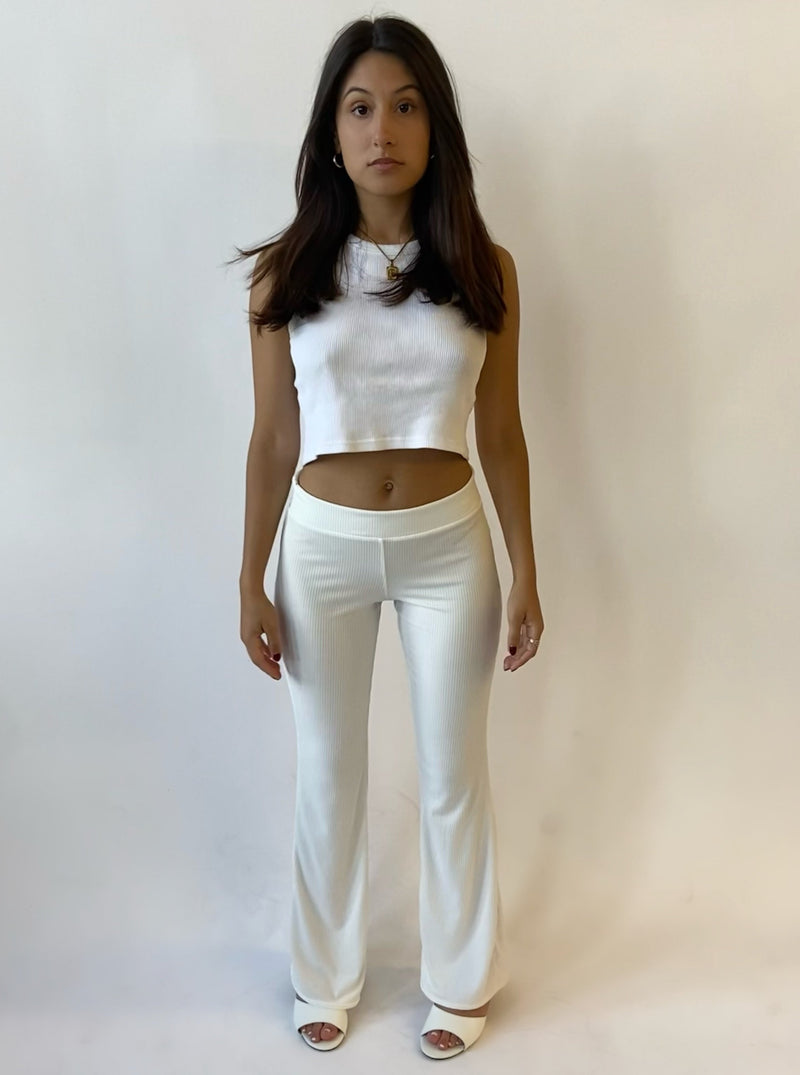 The 70's Pant - Flare Low Rise Pants in White – Hails