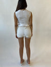 Cotton Lace Sleep Short in White